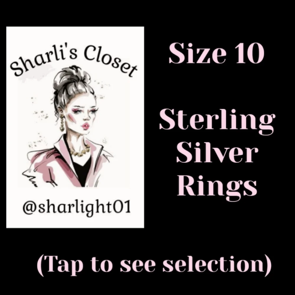 NEW Size 10-10.5 Genuine Sterling Silver Rings - Picture 2 of 6